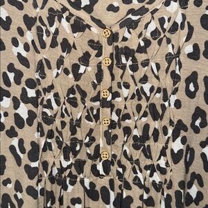 Animal Print Pullover Tunic with Rollup Sleeves By Kim Rogers Size 2X NWT